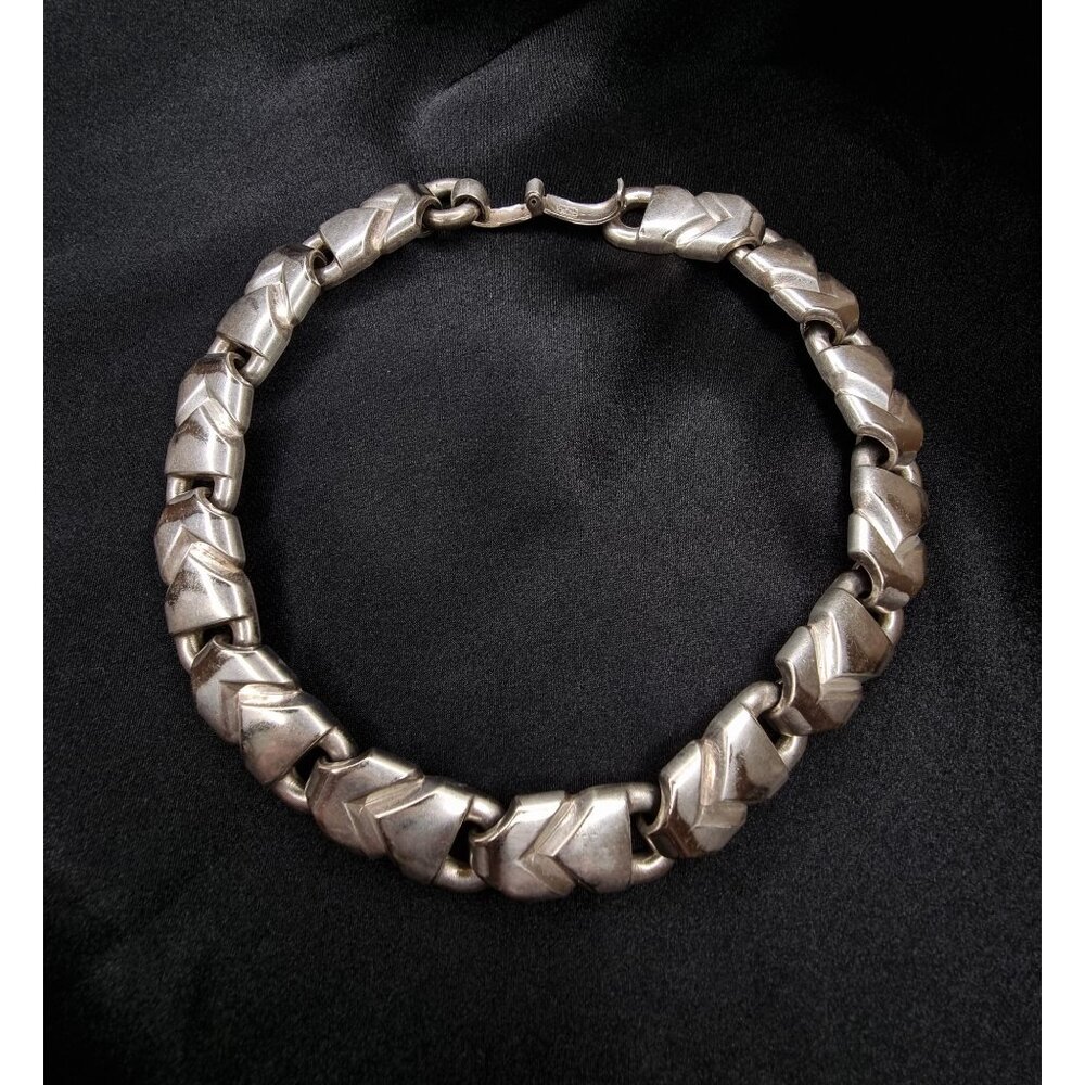 Rare Find Vintage 1950s-1960s Christian Dior Silver-Tone Geometric Link Necklac - Picture 2 of 6